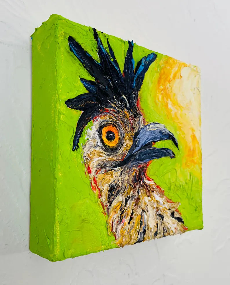 Roadrunner Hen Original Oil Painting