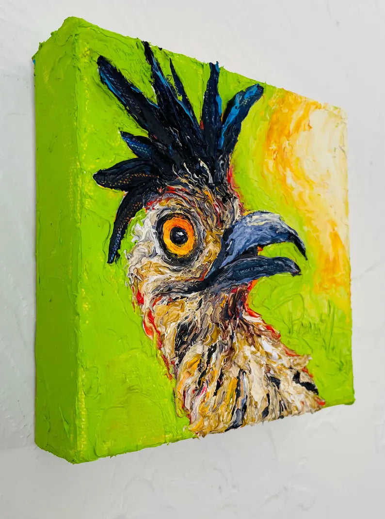Roadrunner Hen Original Oil Painting