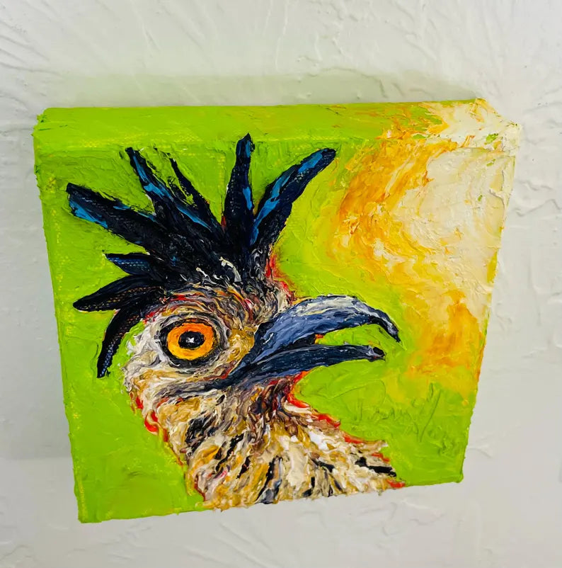 Roadrunner Hen Original Oil Painting