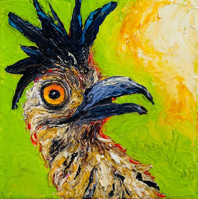 Roadrunner Hen Original Oil Painting