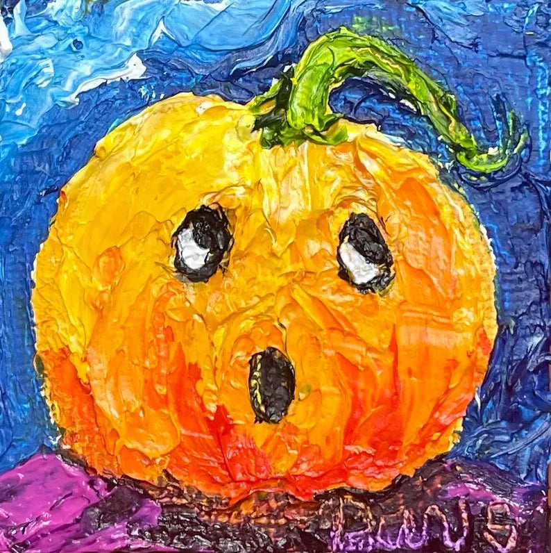 Jack O’Lantern Mini Oil Painting