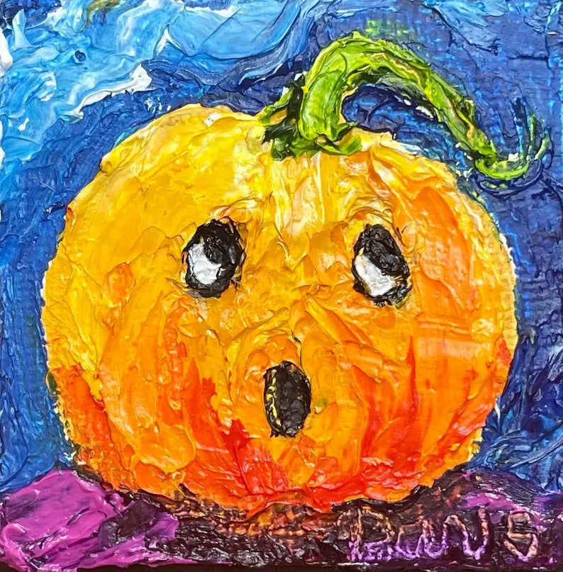 Jack O’Lantern Mini Oil Painting