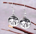 Mountain Moon & Stars Drop Earrings