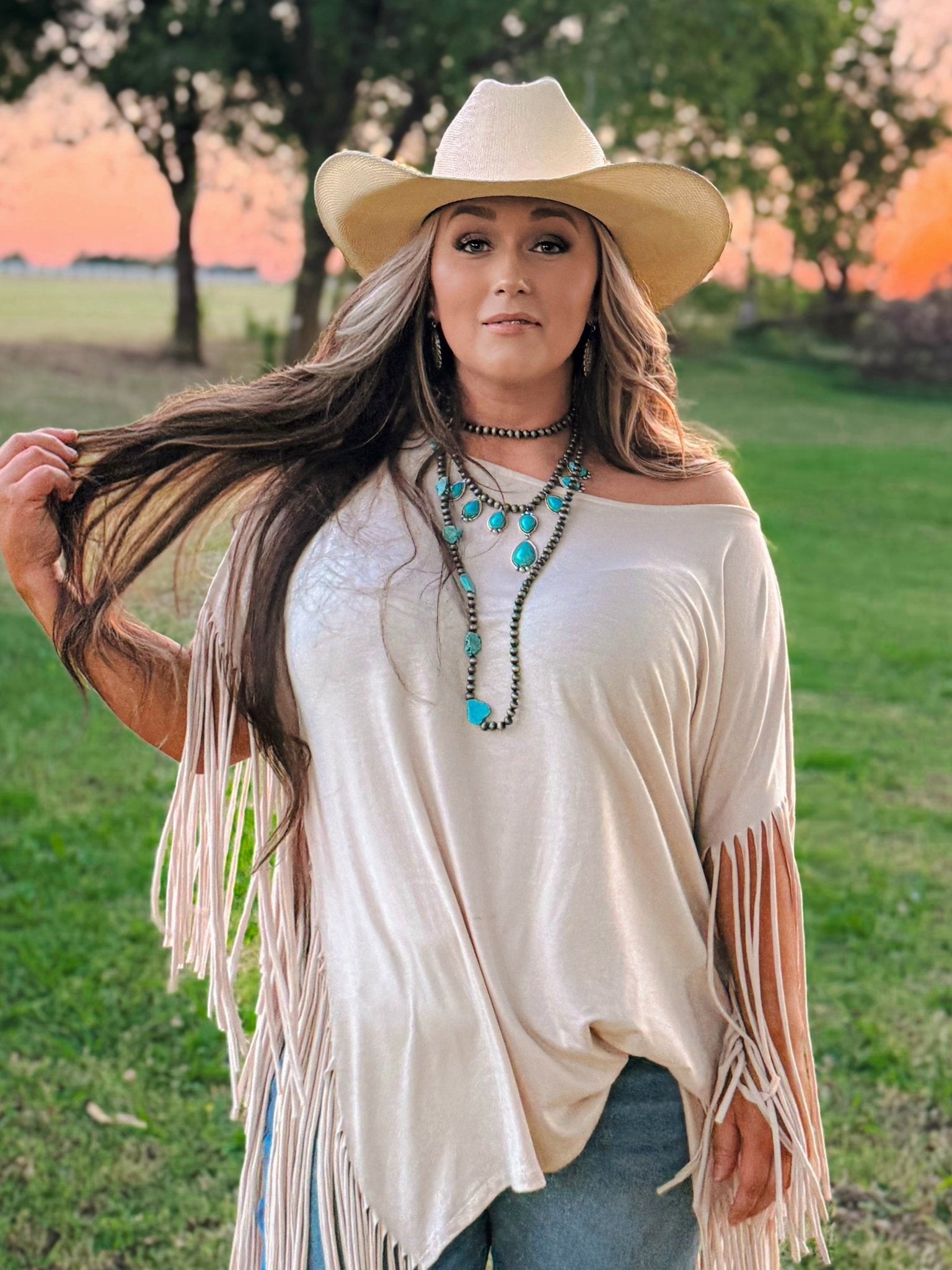 Turquoise Teardrop & Pearl Necklace