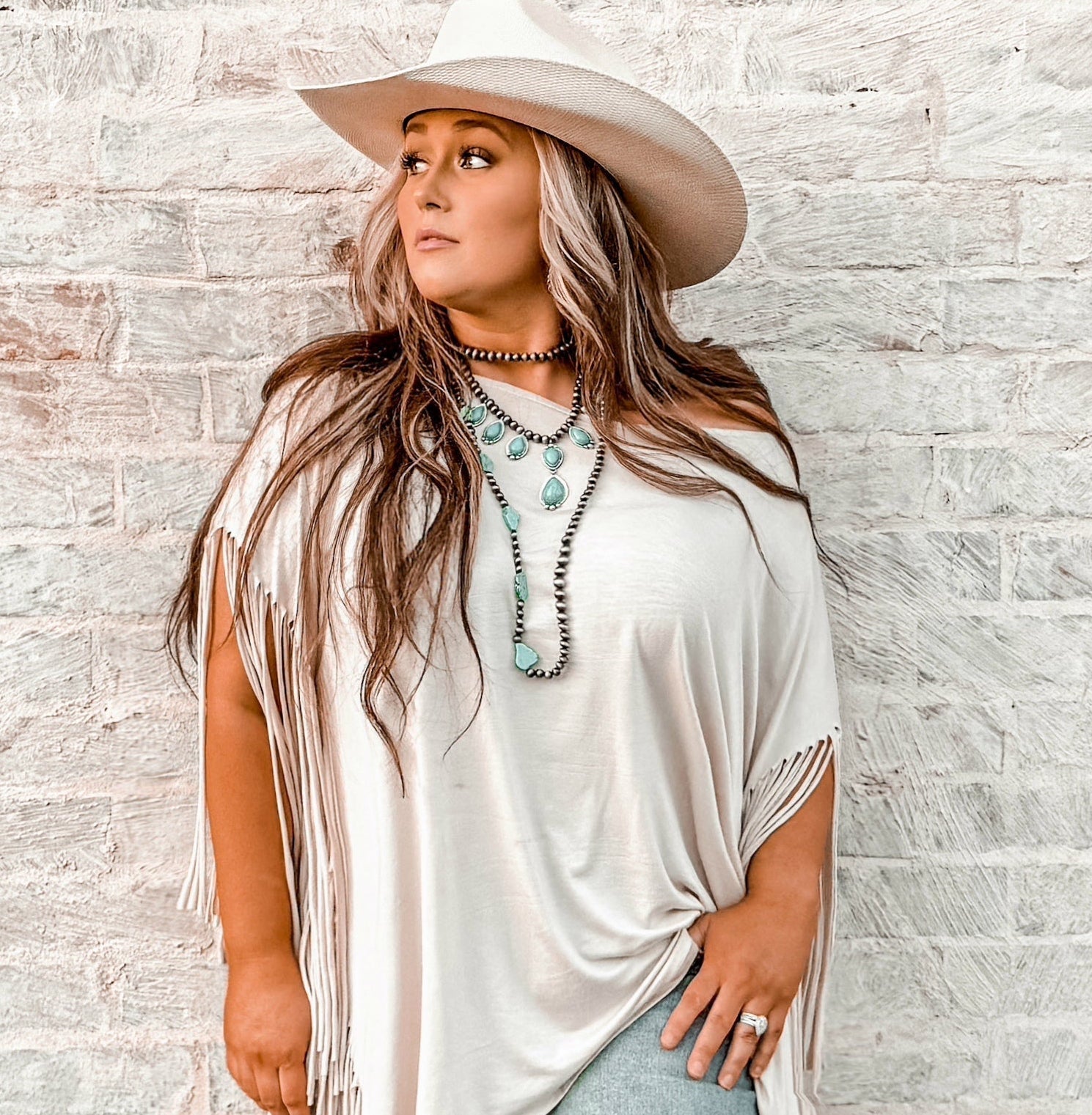 Turquoise Teardrop & Pearl Necklace
