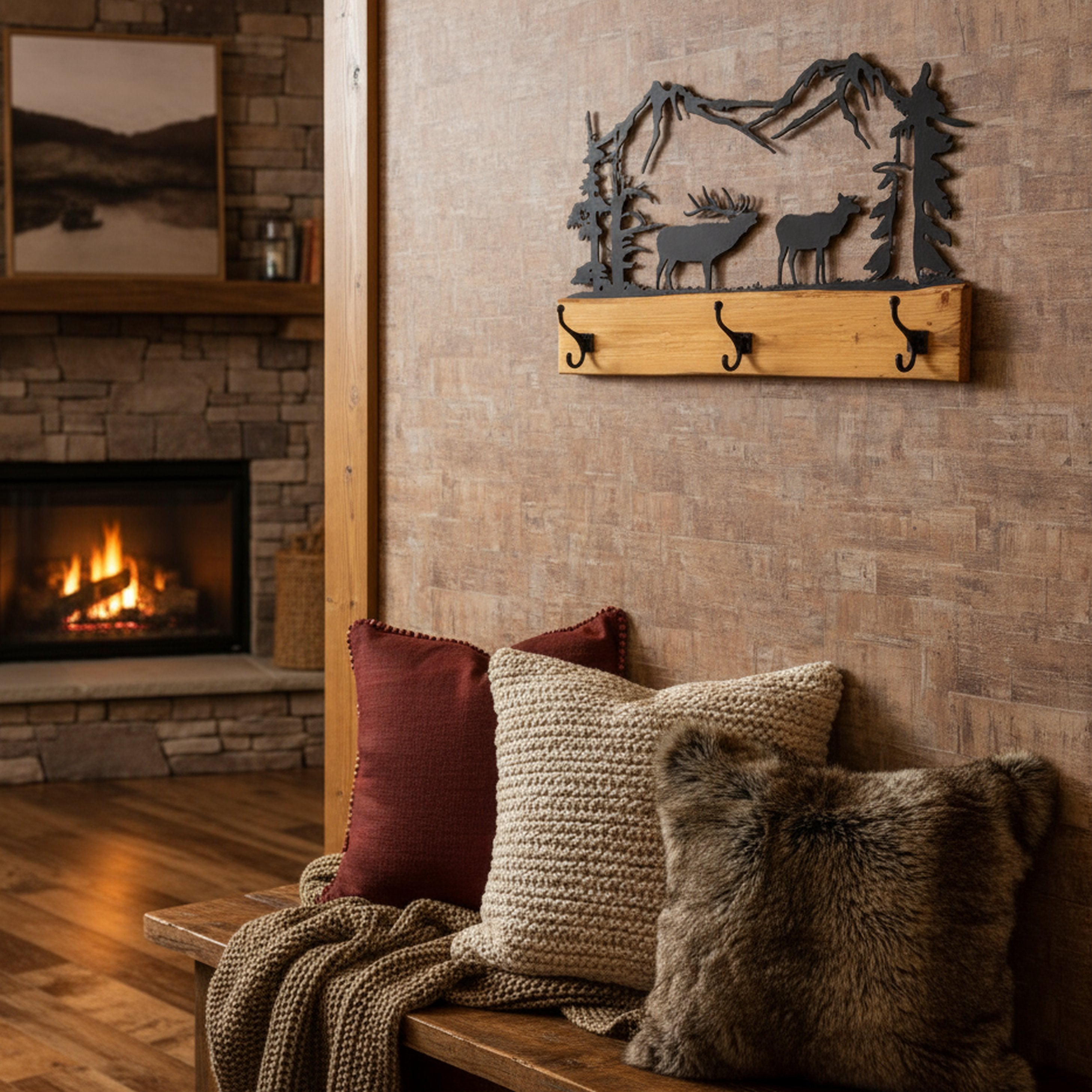 Rustic Wilderness Coat Rack