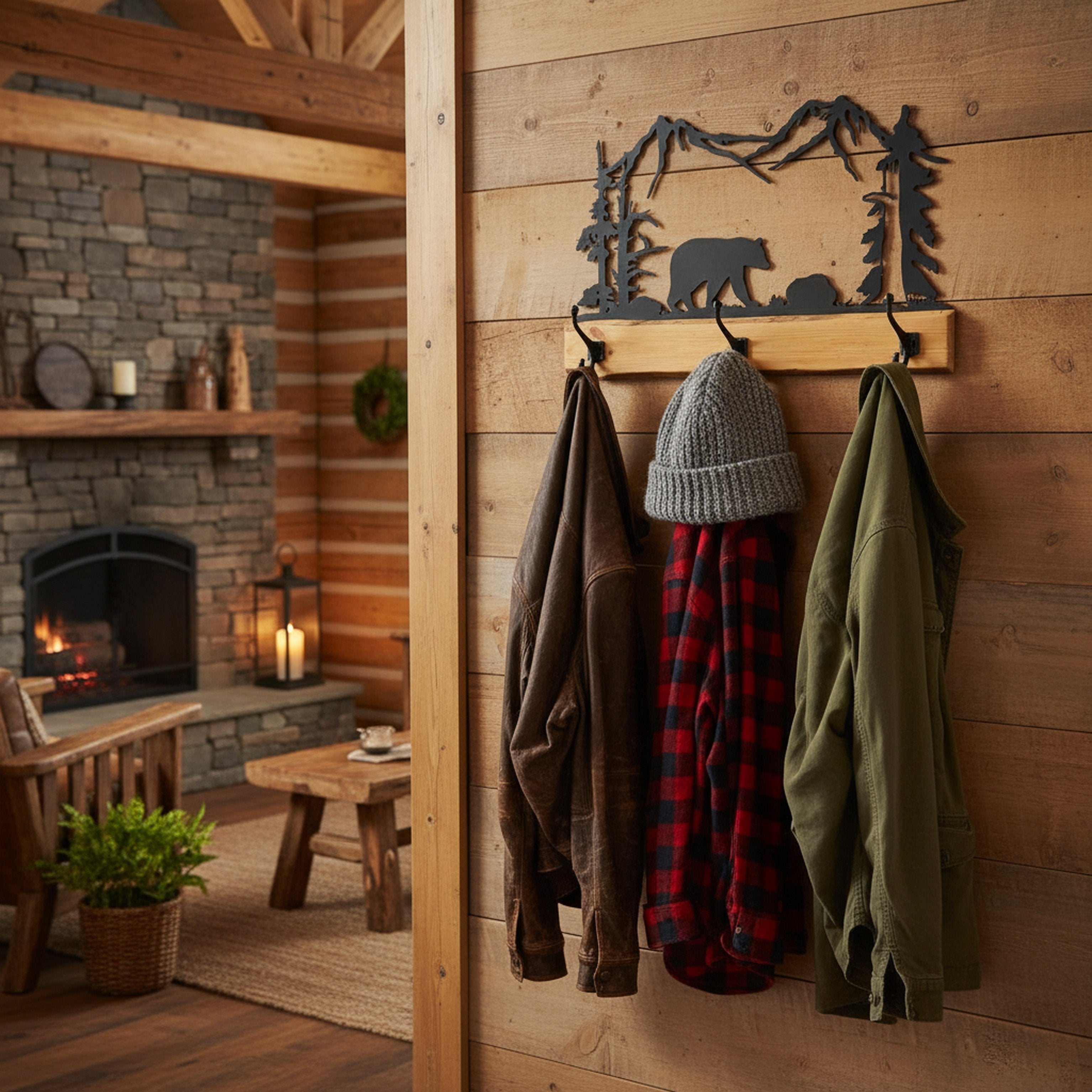 Rustic Wilderness Coat Rack