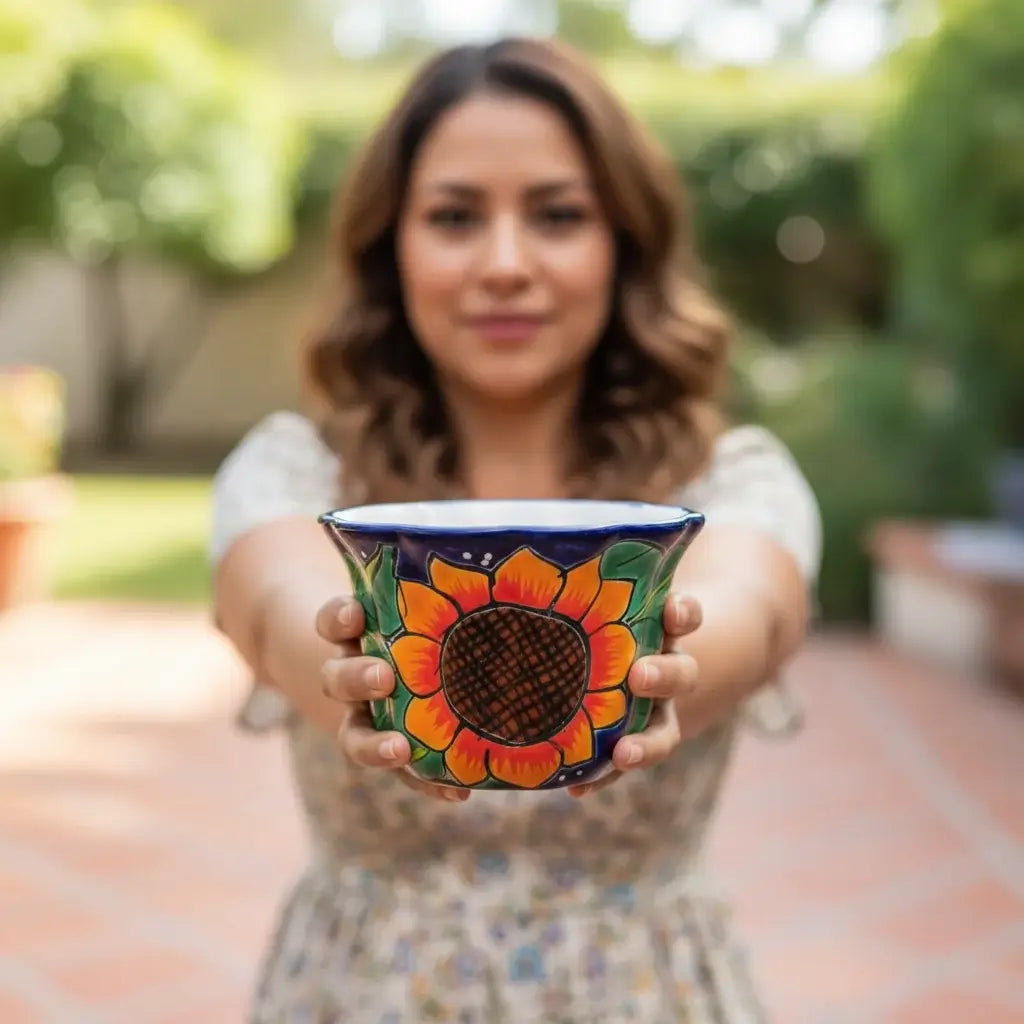 Talavera Sunflower Planter