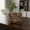 Mexican Hand-Blown Glass Decanter & 4 Shot Glasses – Horseshoe Stand