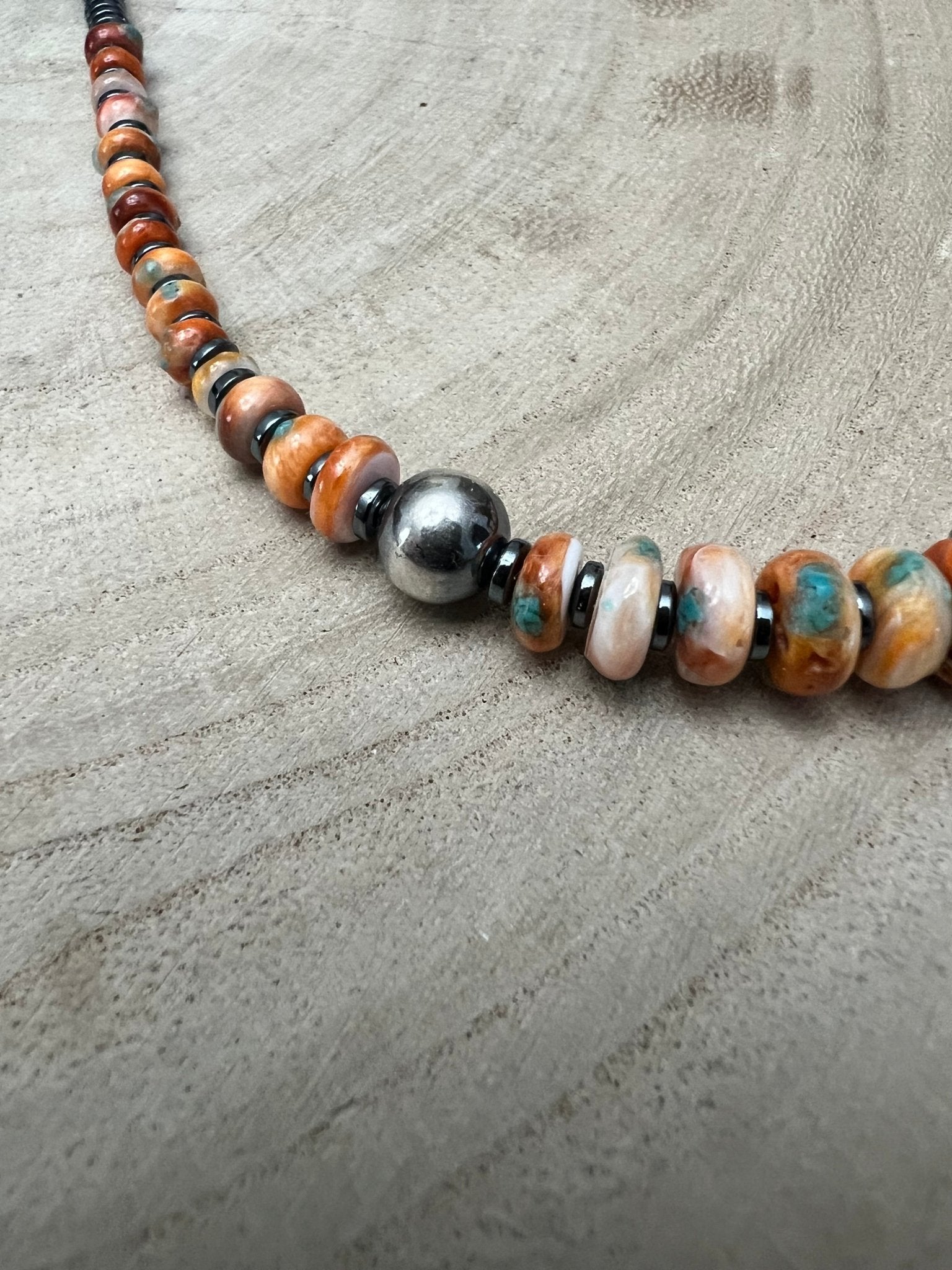 Orange & Turquoise Graduated Necklace