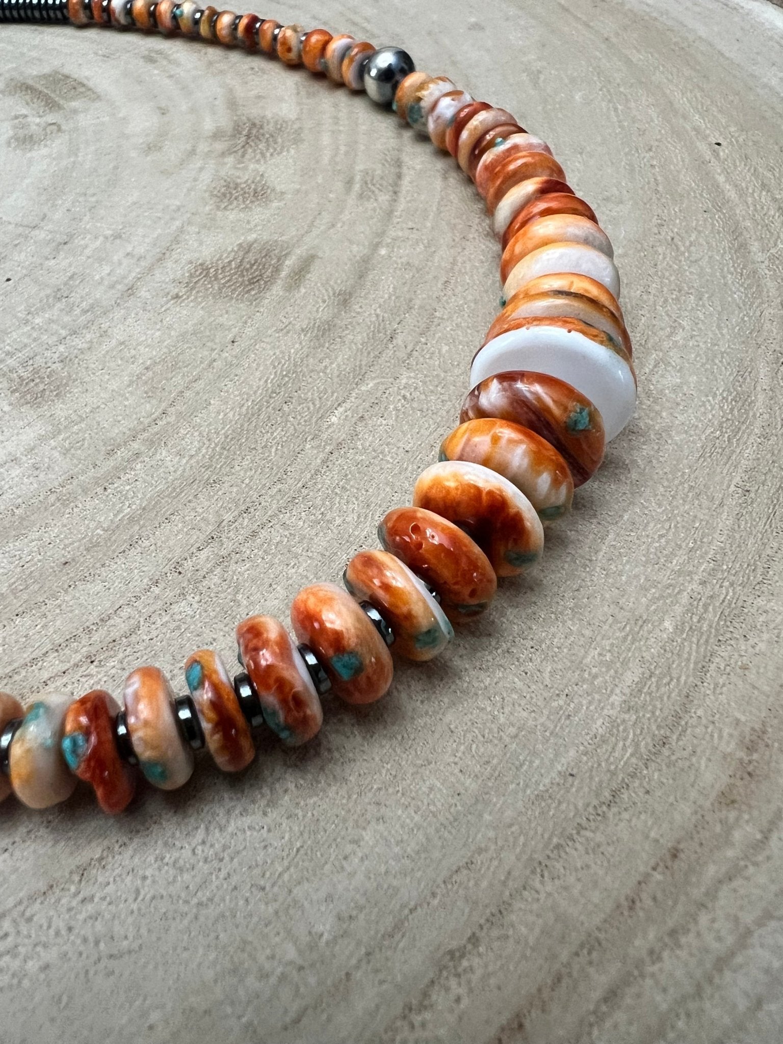 Orange & Turquoise Graduated Necklace