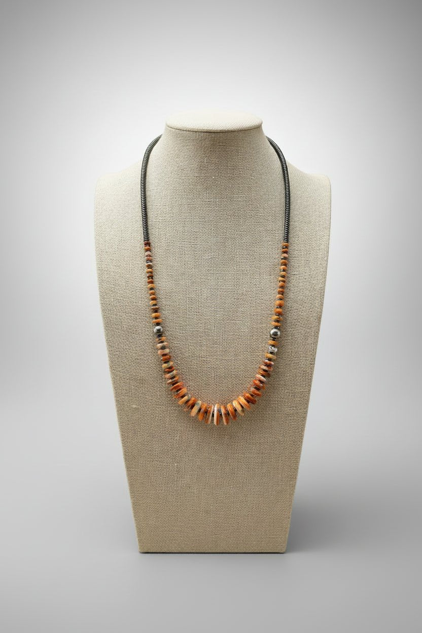 Orange & Turquoise Graduated Necklace