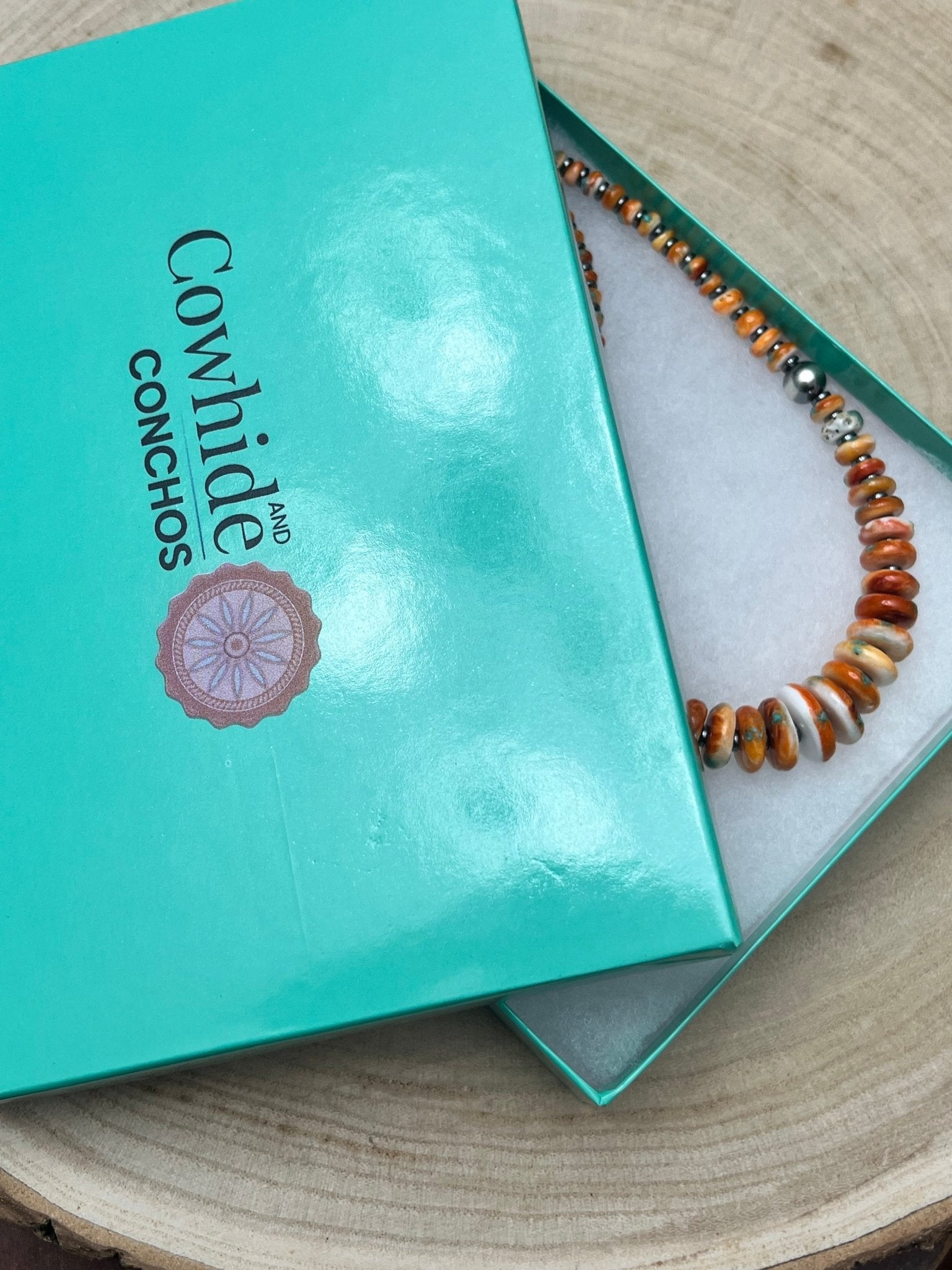Orange & Turquoise Graduated Necklace