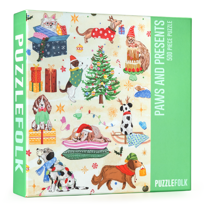 Paws and Presents 500 Piece Jigsaw Puzzle | Puzzlefolk