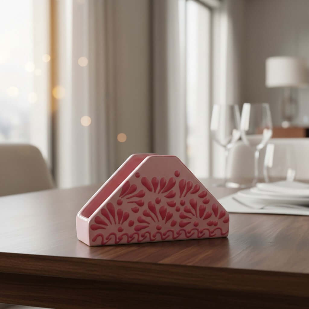 Pink Talavera Napkin Holder