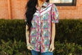 2 Fly Co "Plaid Posse" Western Top — Multi-Color Plaid with Lace Detail