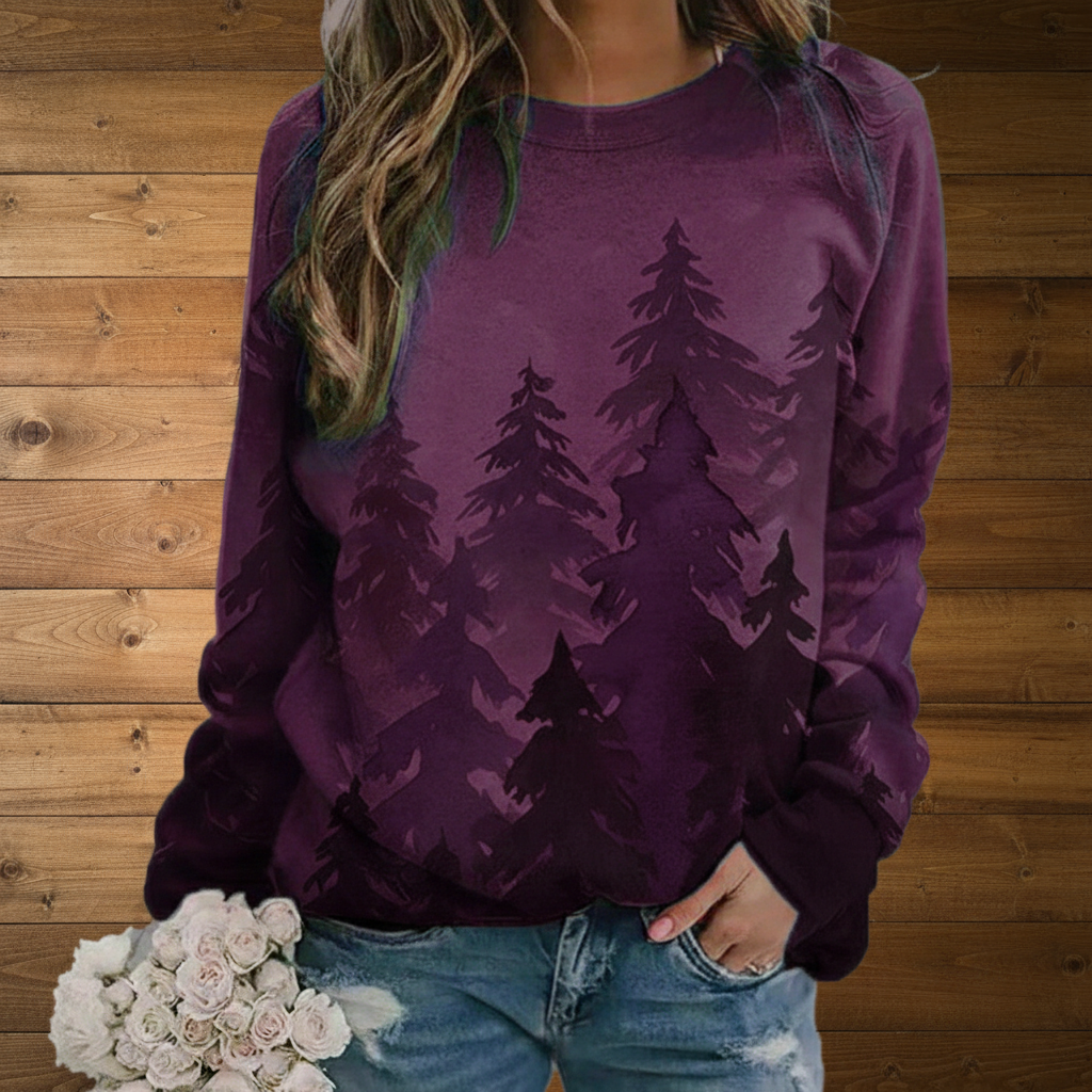 Purple Pine Tree Sweatshirt – Exact Wood Background