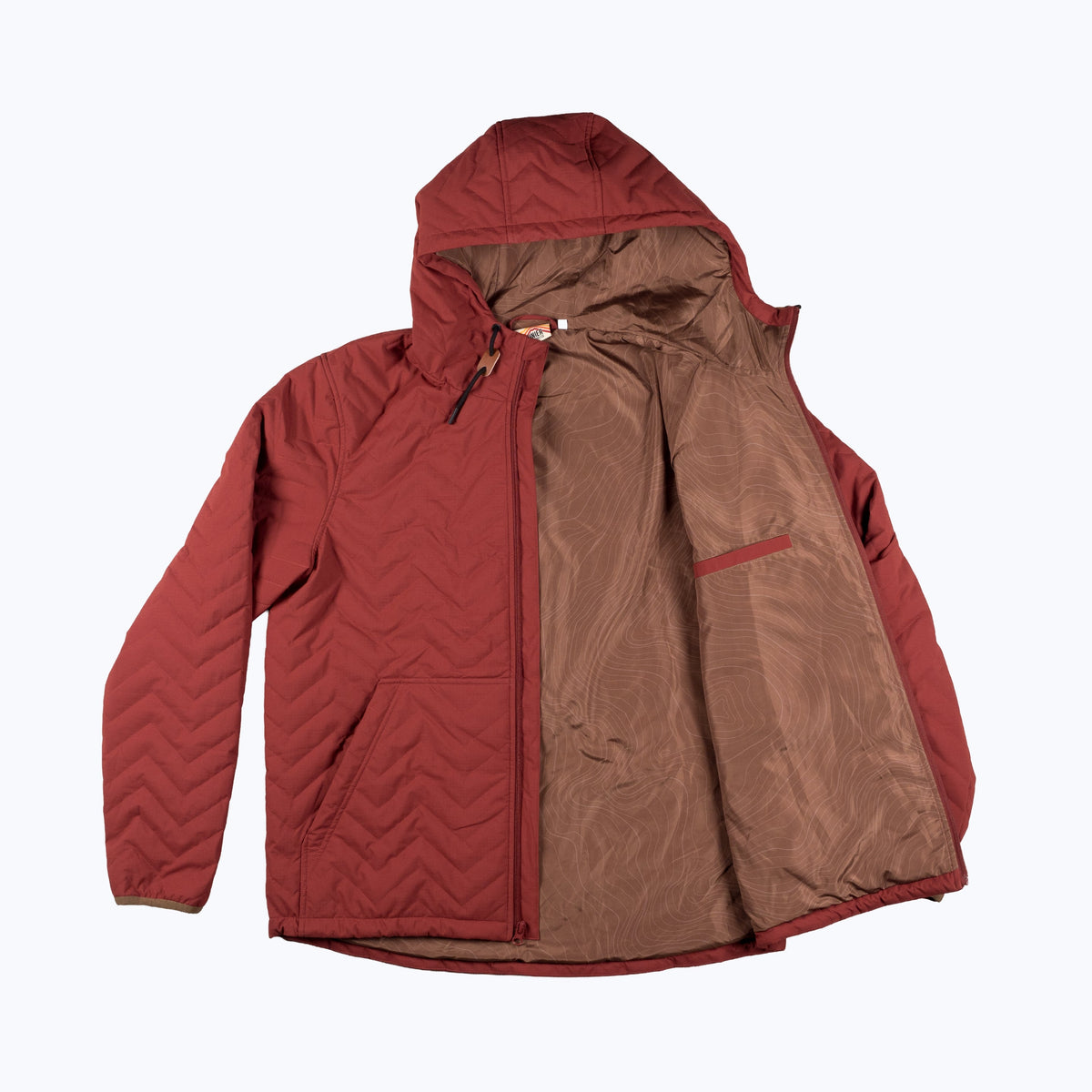 Ridgeline Quilted Hooded Jacket – Vermilion Red