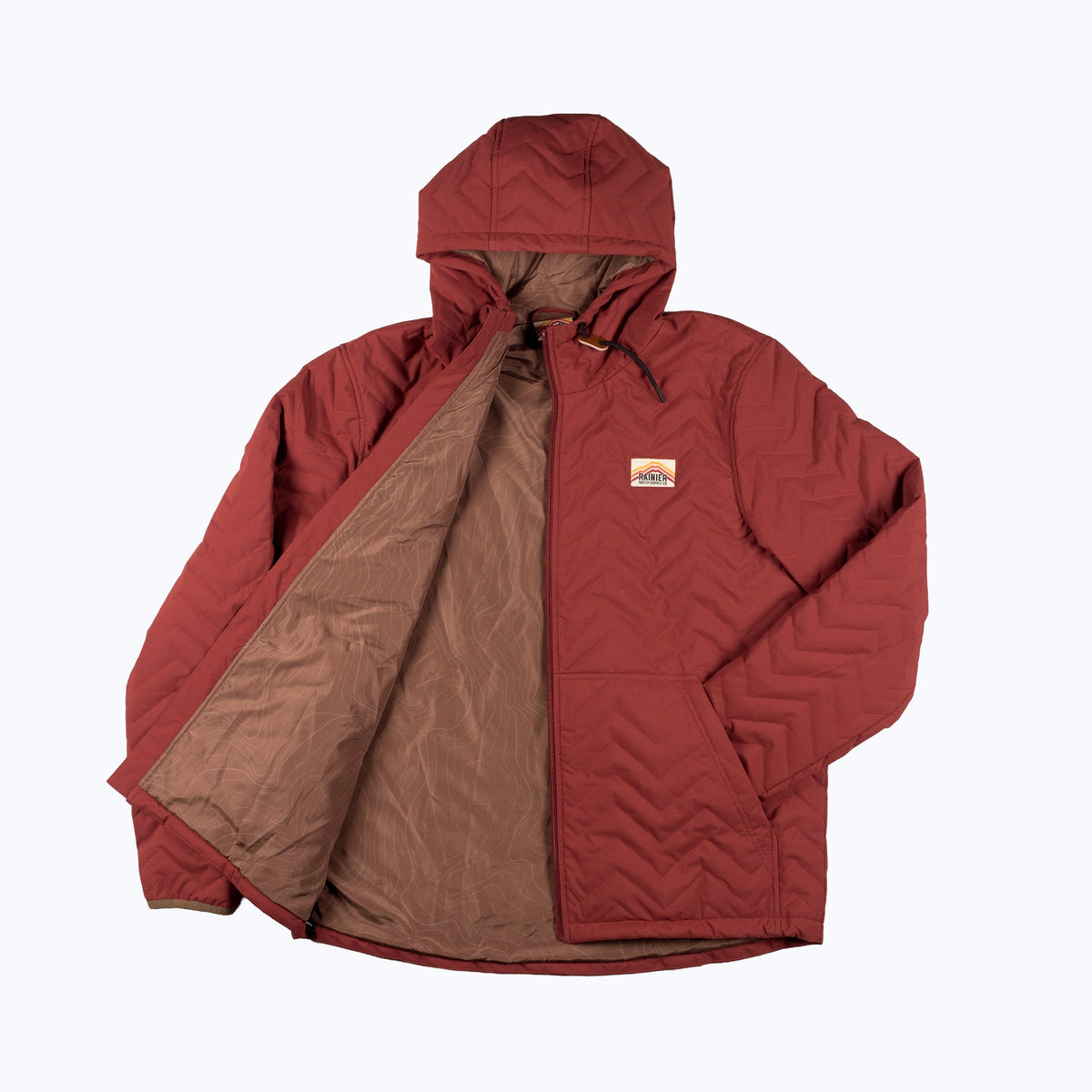 Ridgeline Quilted Hooded Jacket – Vermilion Red