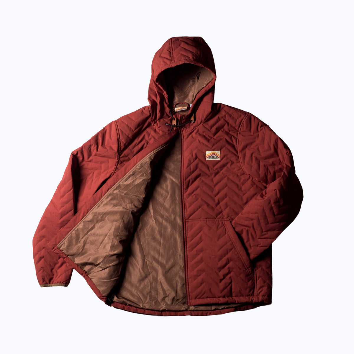 Ridgeline Quilted Hooded Jacket – Vermilion Red