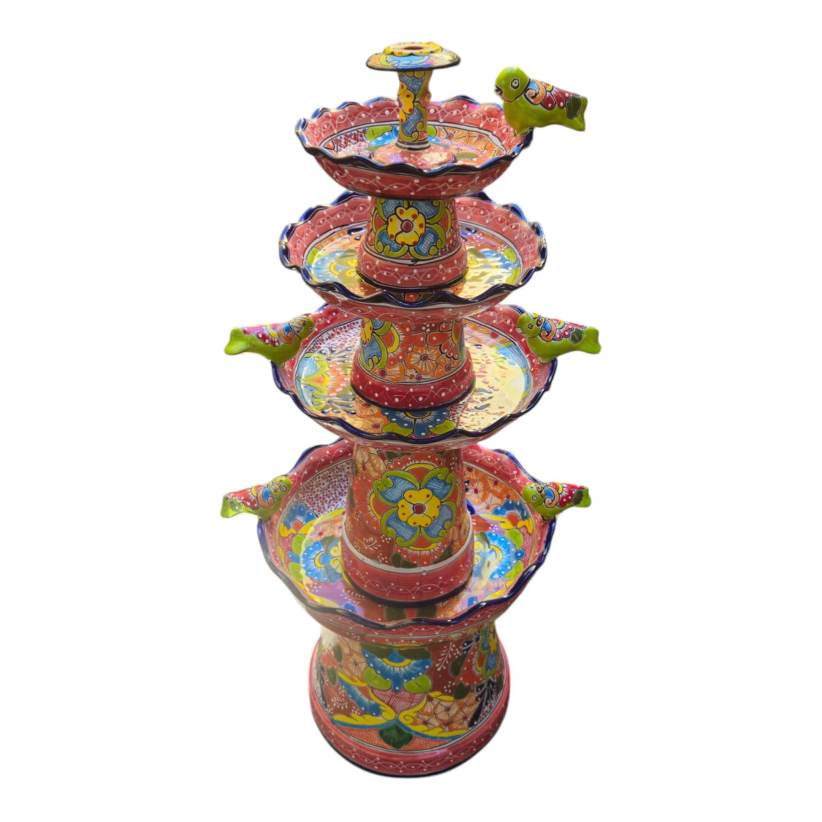 Red & Blue Talavera Tiered Fountain