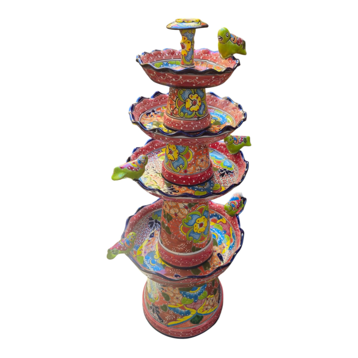 Red & Blue Talavera Tiered Fountain