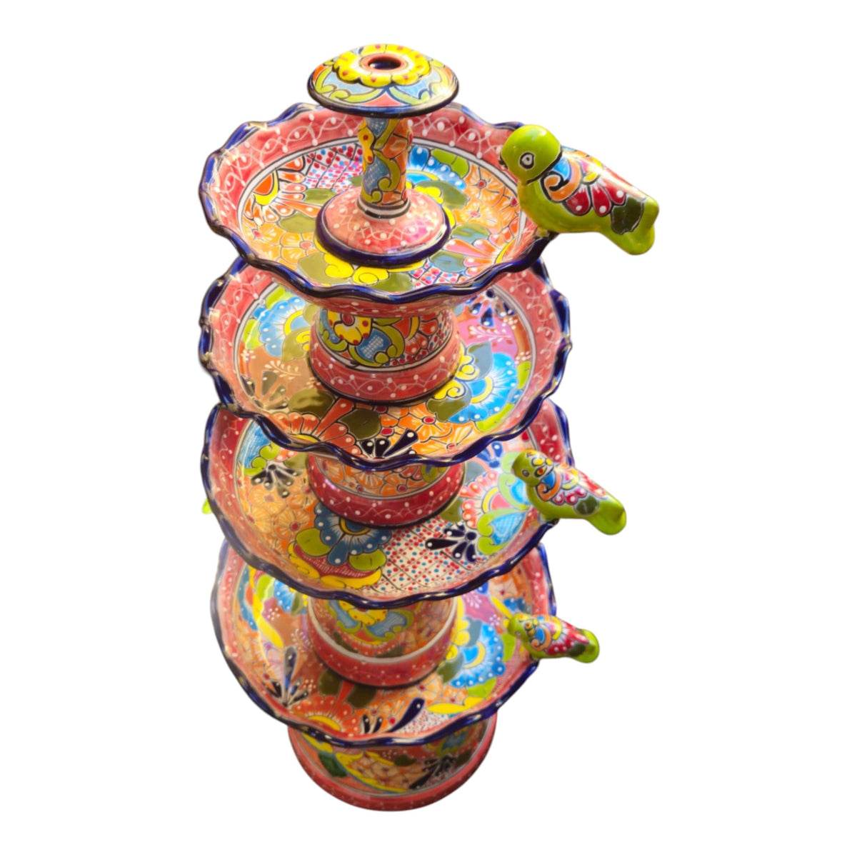 Red & Blue Talavera Tiered Fountain