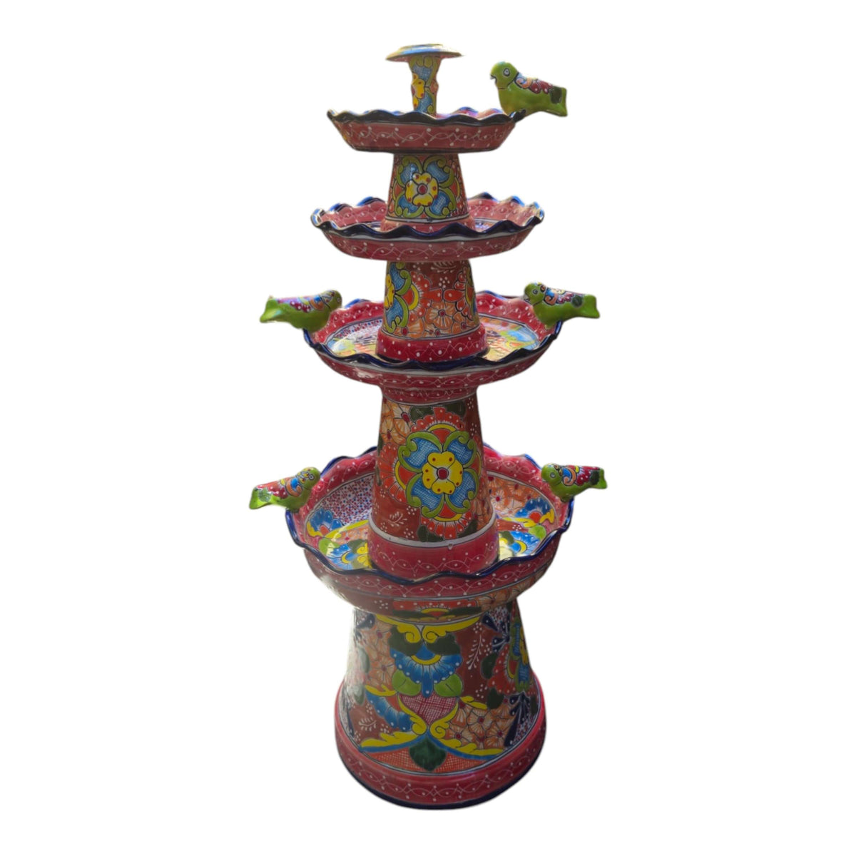 Red & Blue Talavera Tiered Fountain