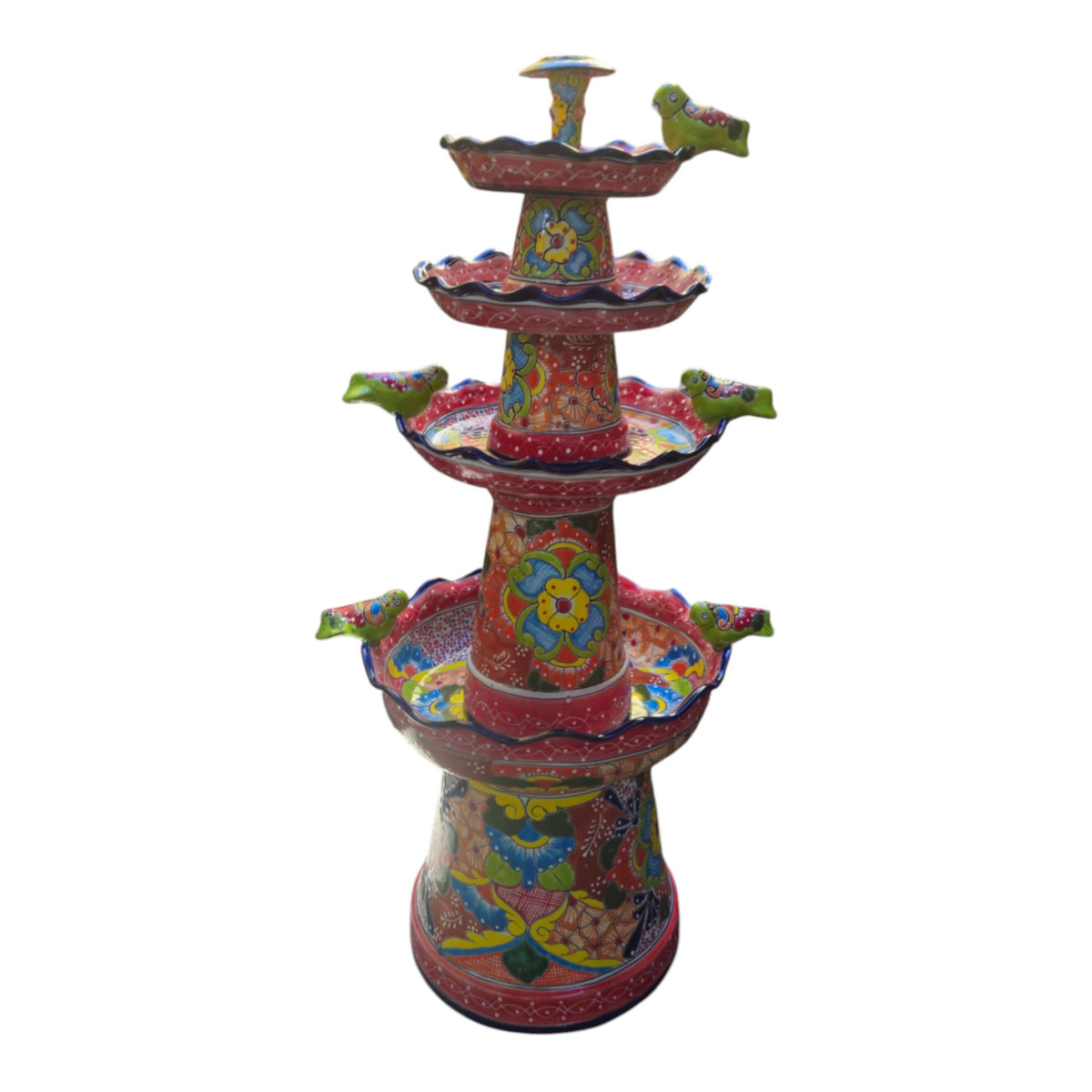 Red & Blue Talavera Tiered Fountain