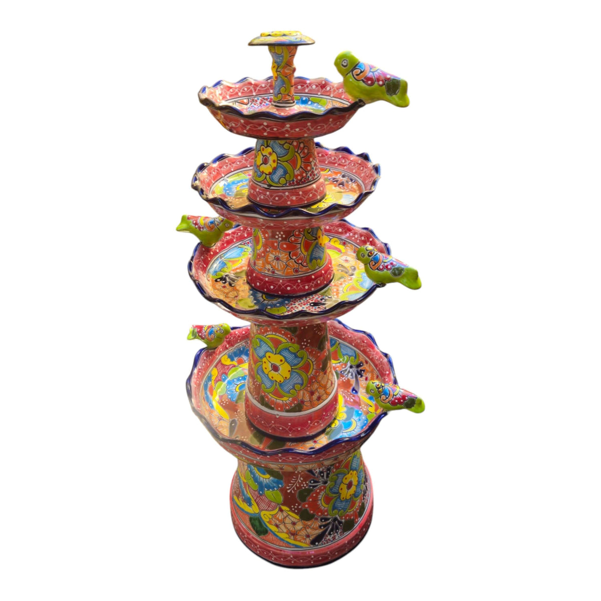 Red & Blue Talavera Tiered Fountain