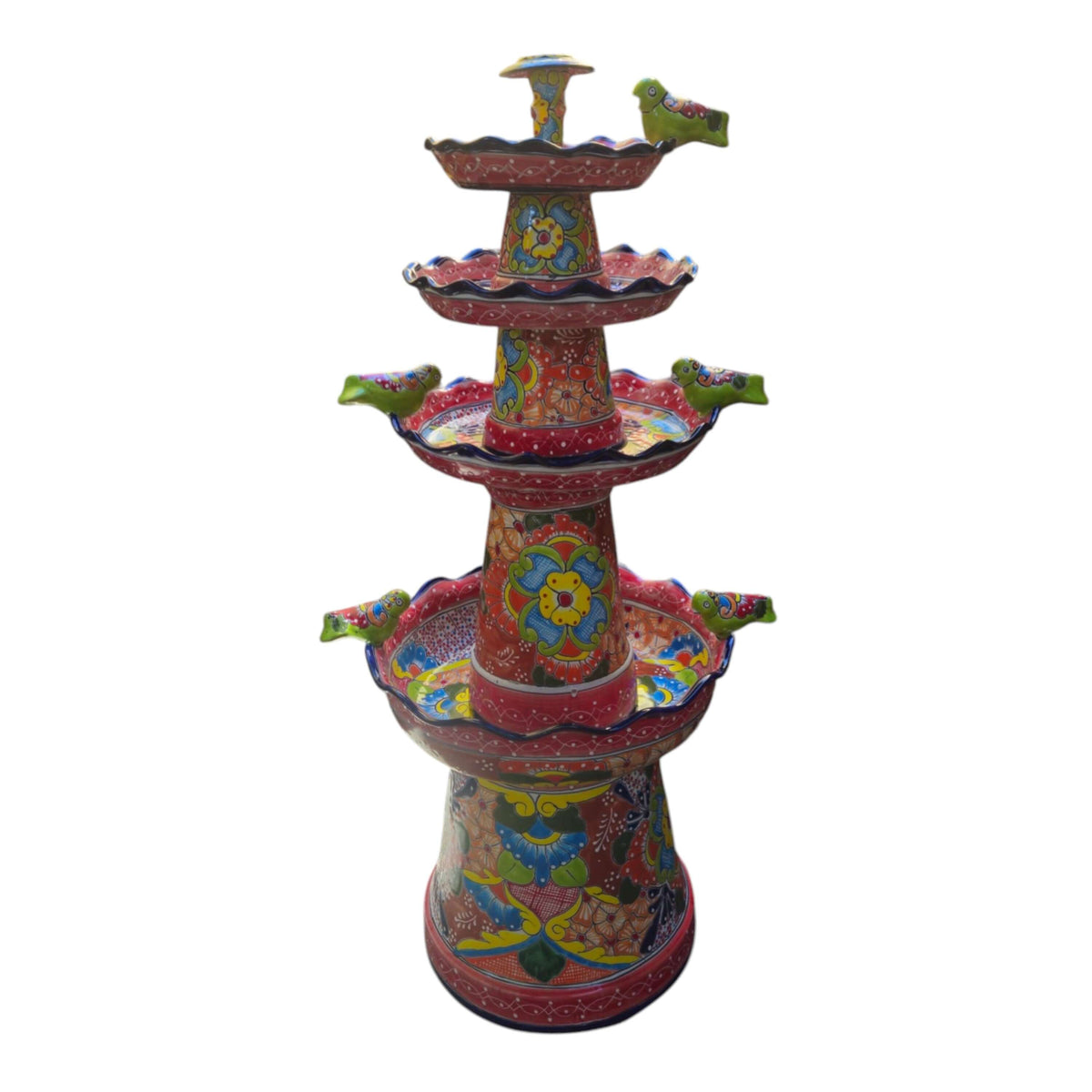 Red & Blue Talavera Tiered Fountain