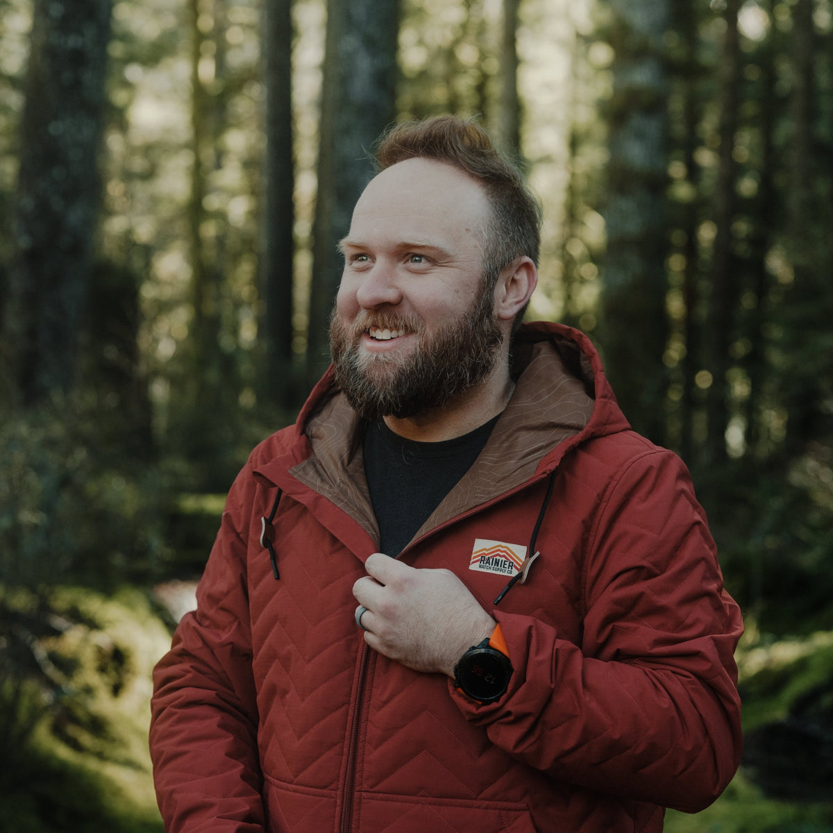 Ridgeline Quilted Hooded Jacket – Vermilion Red