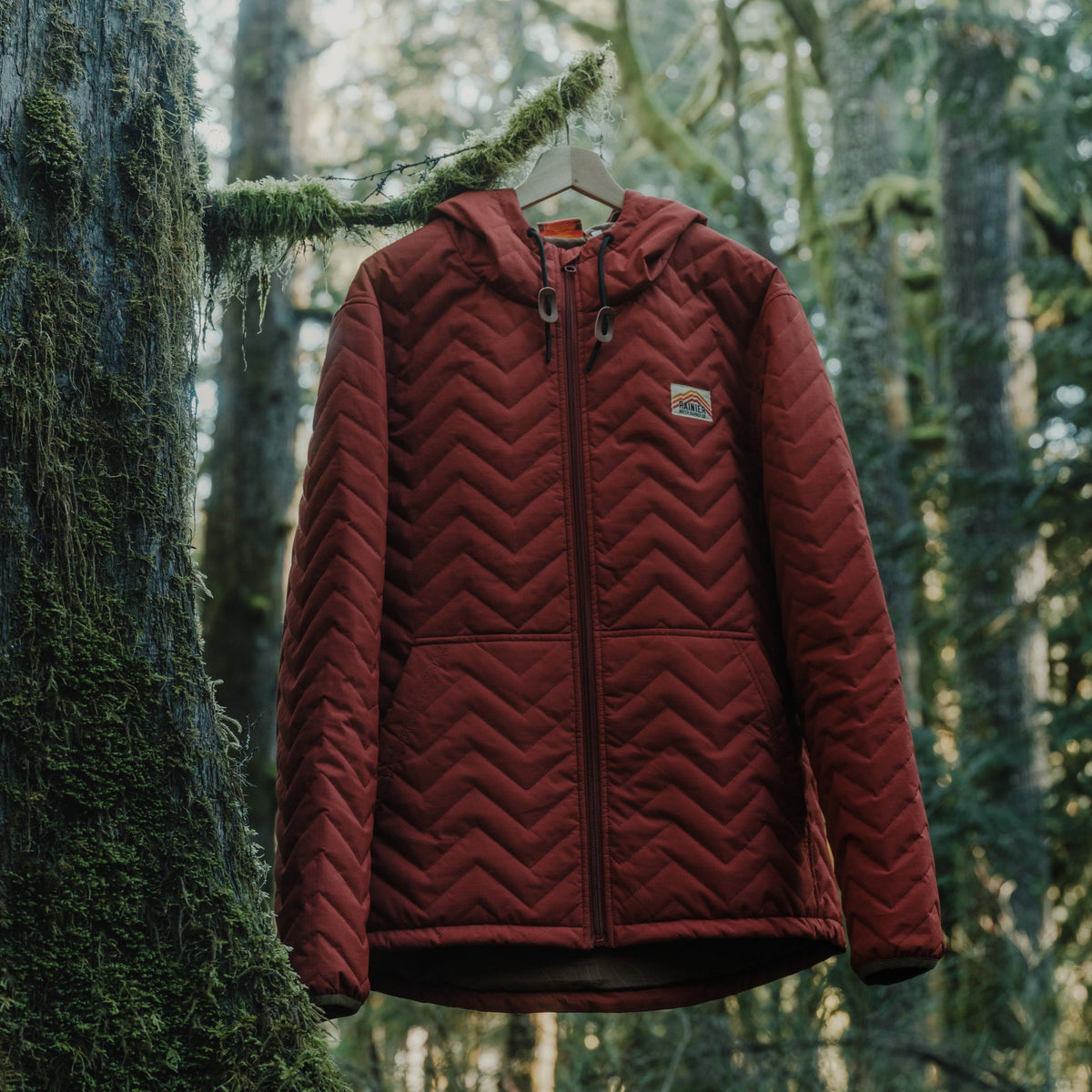 Ridgeline Quilted Hooded Jacket – Vermilion Red