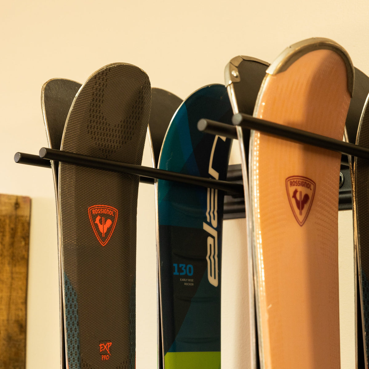 Snowbasin Wall-Mount Ski Storage Rack | Holds Up to 8 Pairs