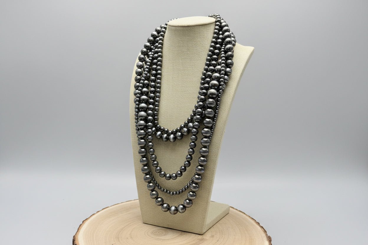 5-Strand Pearl Necklace & Earring Set