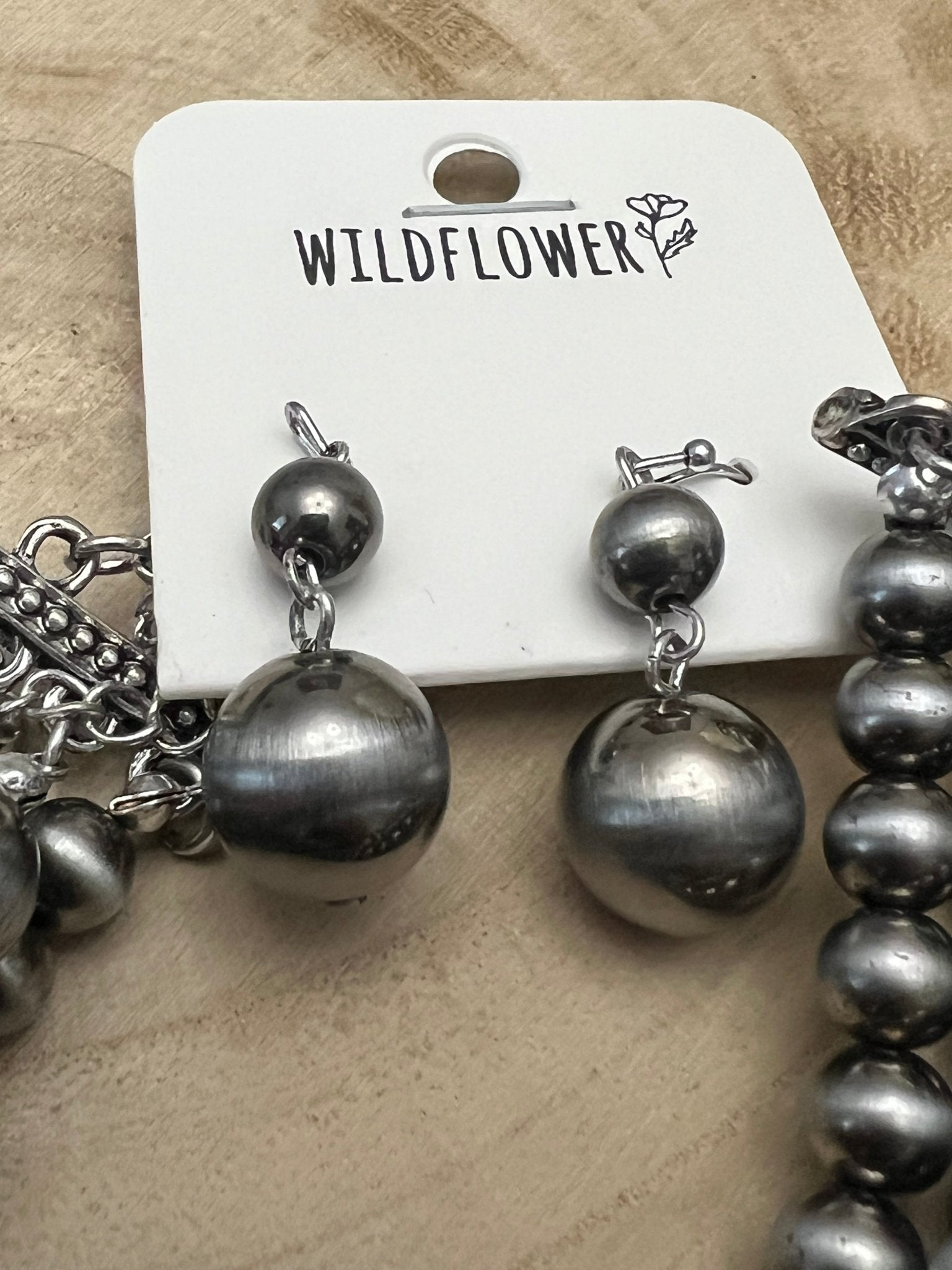 5-Strand Pearl Necklace & Earring Set