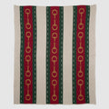 Equestrian Striped Horse Bit - Cotton Sustainable Knit Throw Blanket