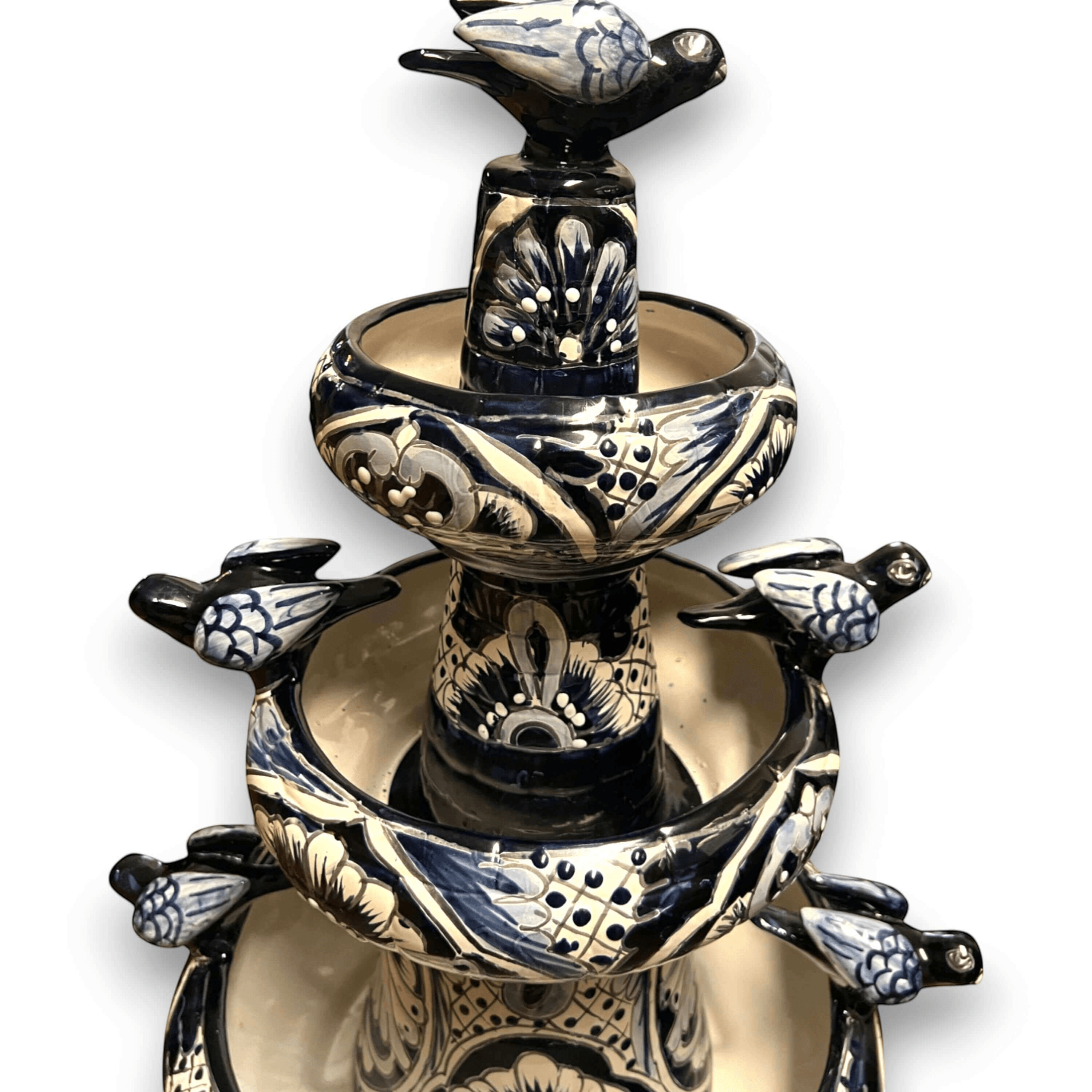 Talavera Blue & White Tiered Fountain