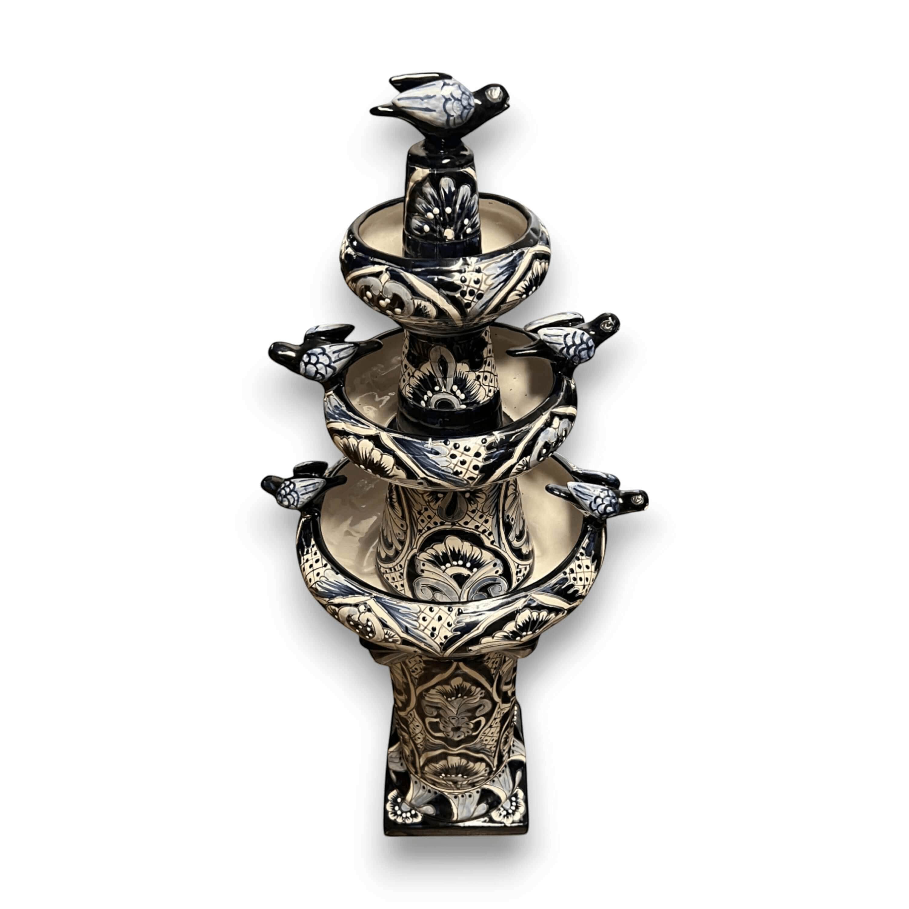 Talavera Blue & White Tiered Fountain