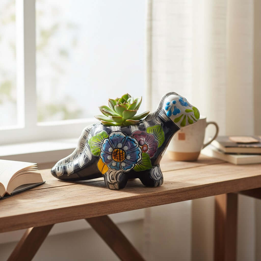 Dinosaur Talavera Planter