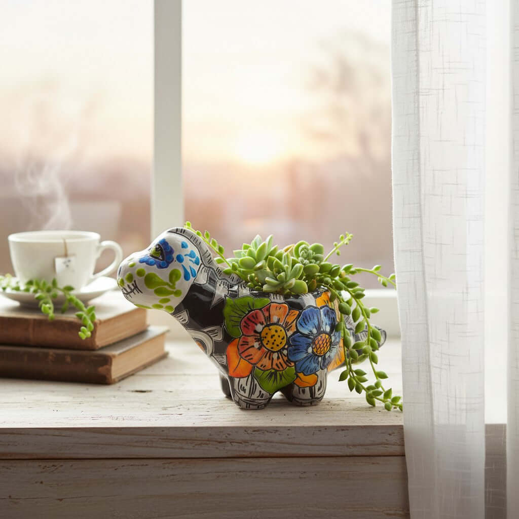 Dinosaur Talavera Planter