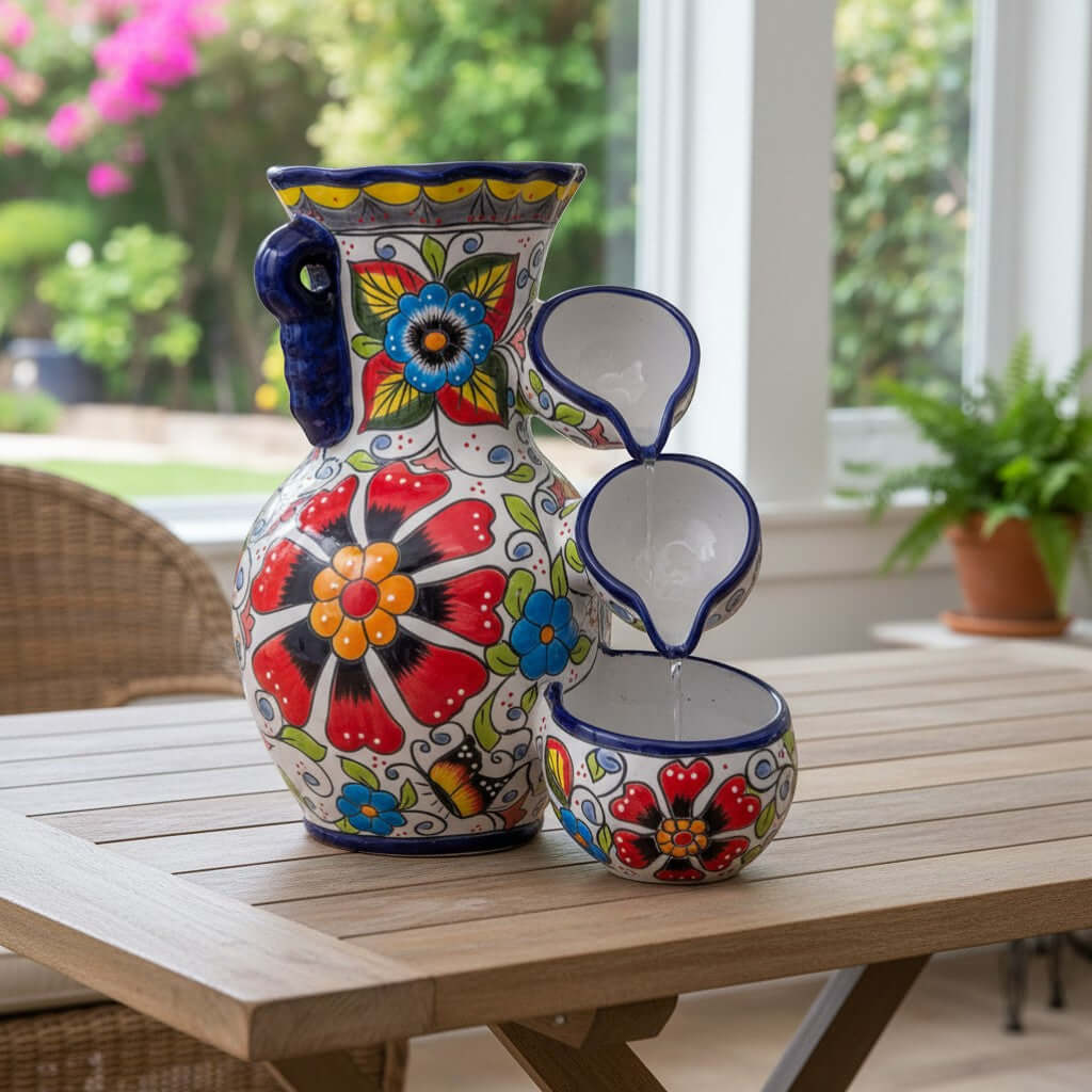 Talavera Floral Water Fountain