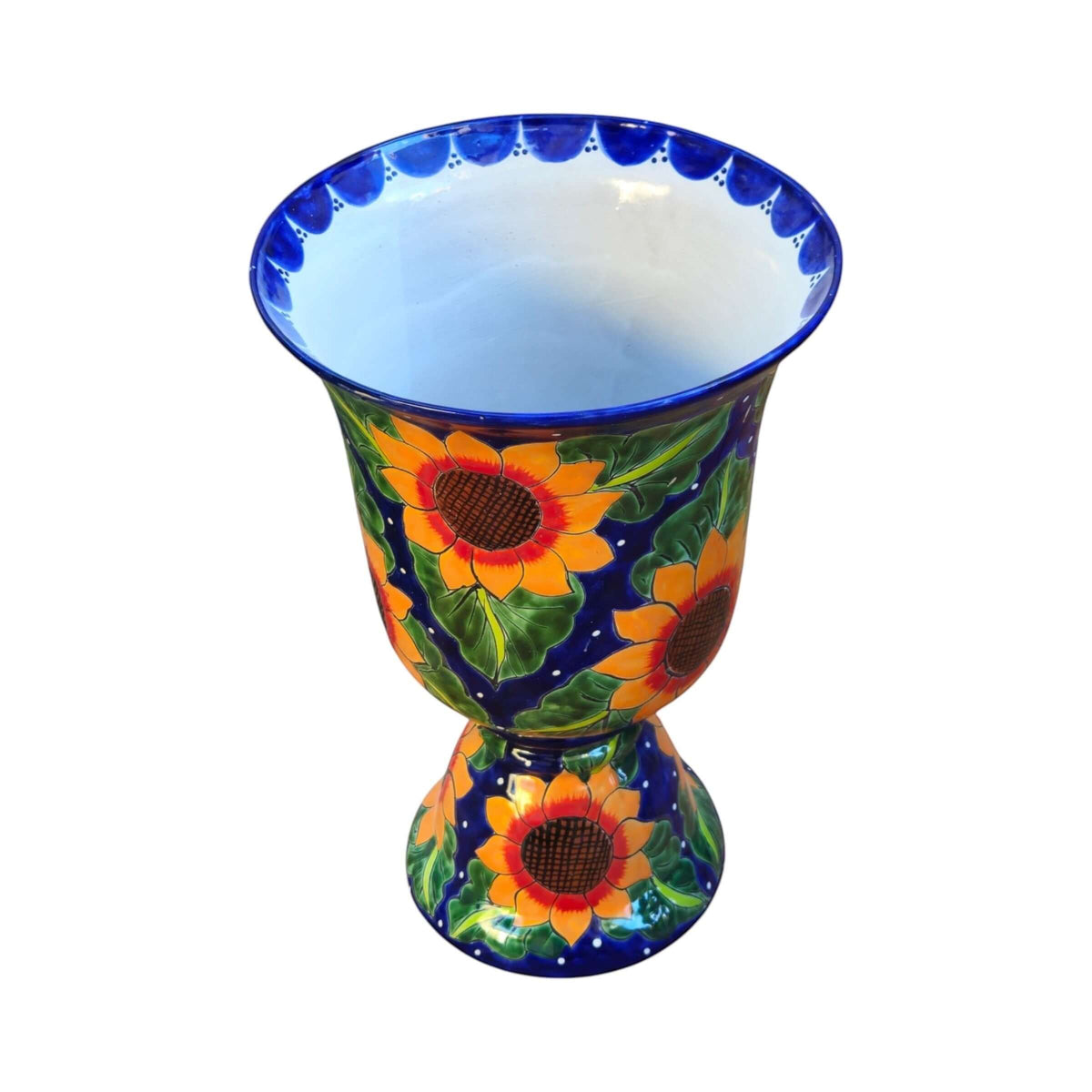 Cobalt Sunflower Planter