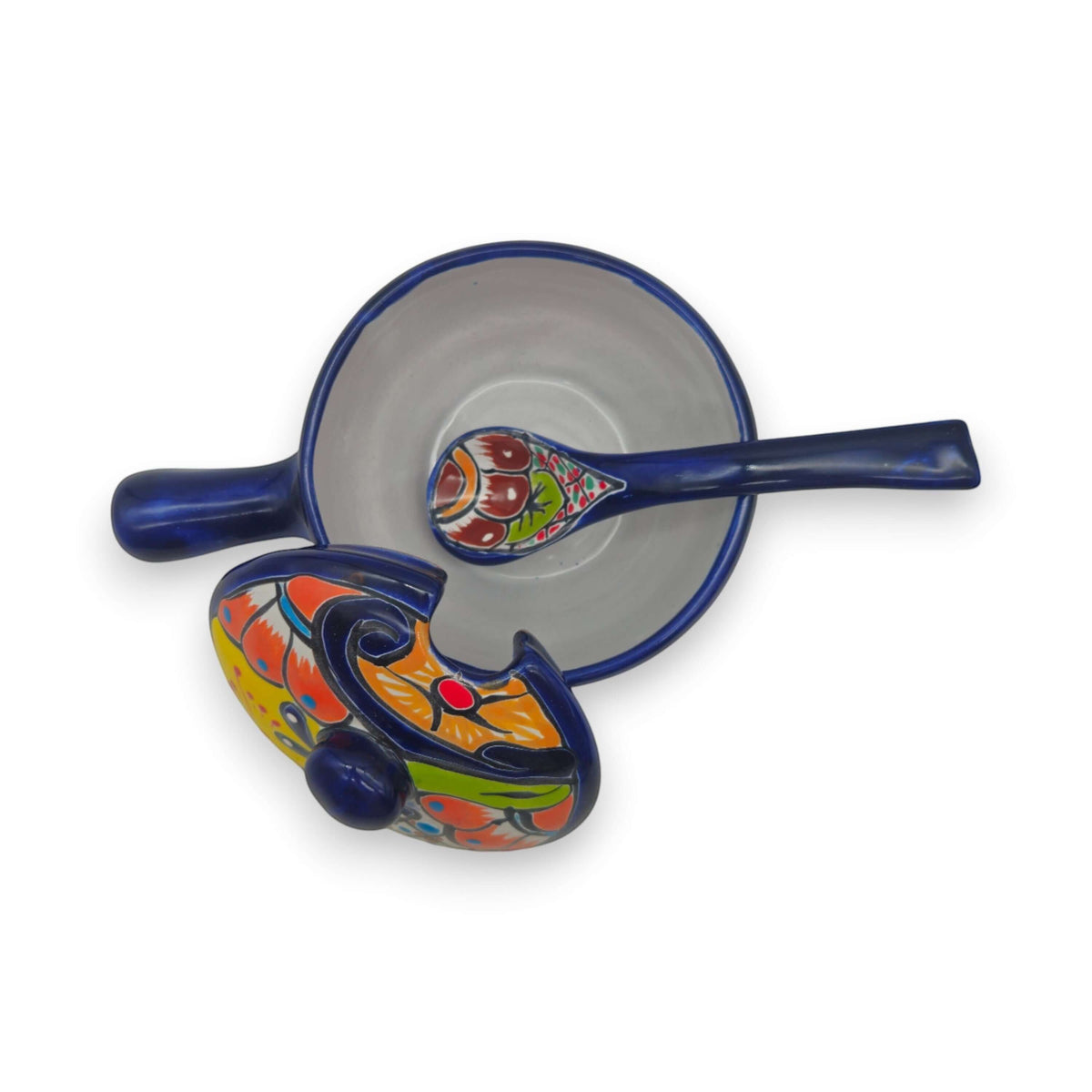 Hand-Painted Talavera Salsa Bowl with Lid