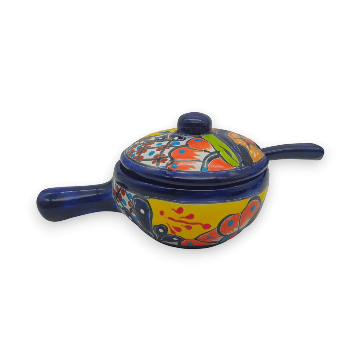 Hand-Painted Talavera Salsa Bowl with Lid
