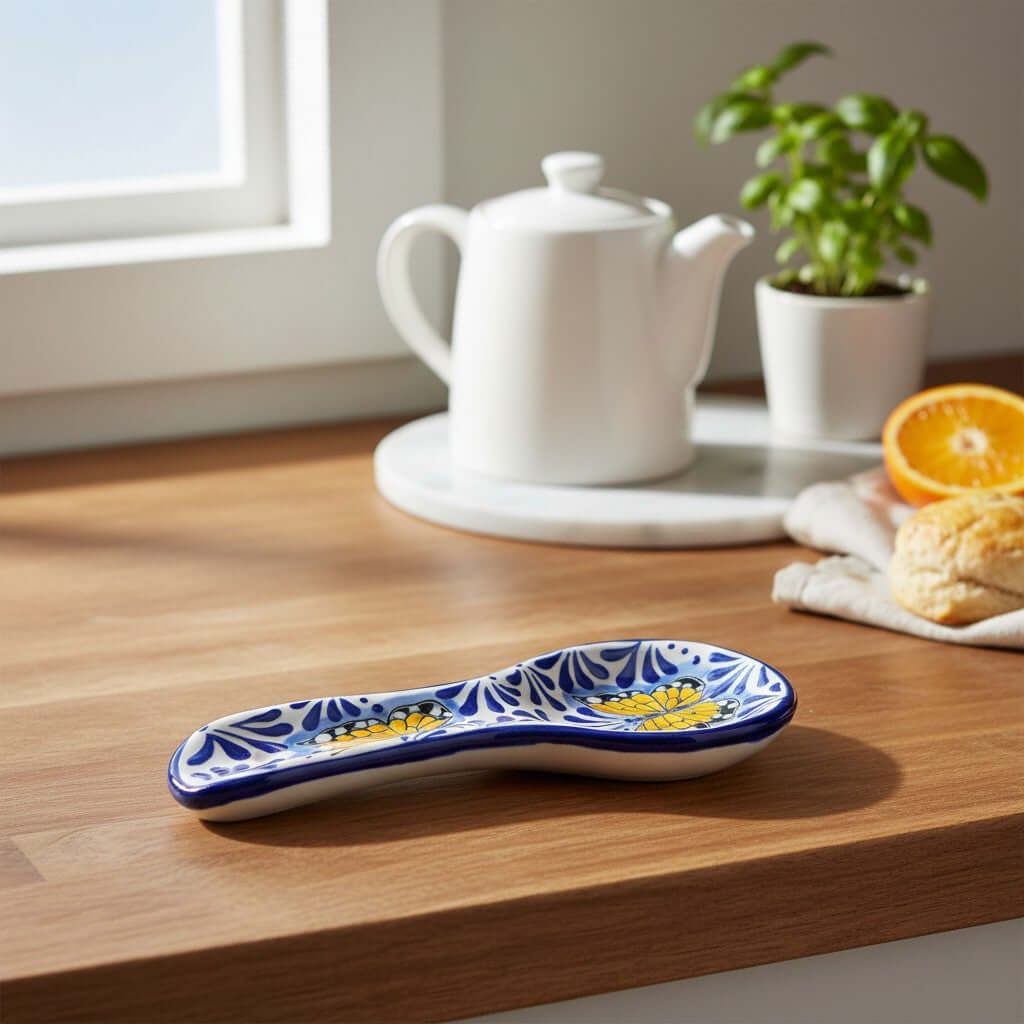 Blue Monarch Spoon Rest
