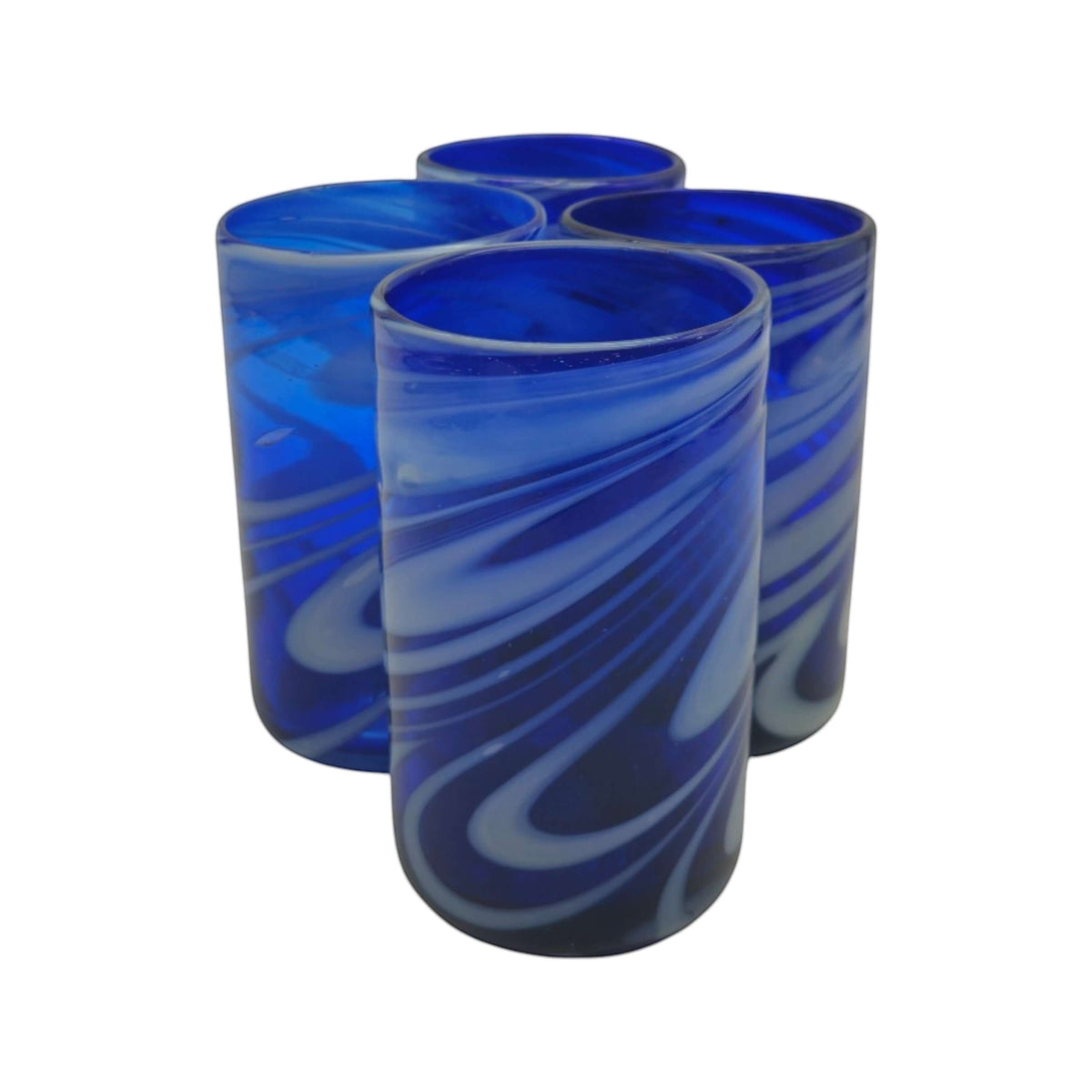 Blue Swirl Drinking Glass
