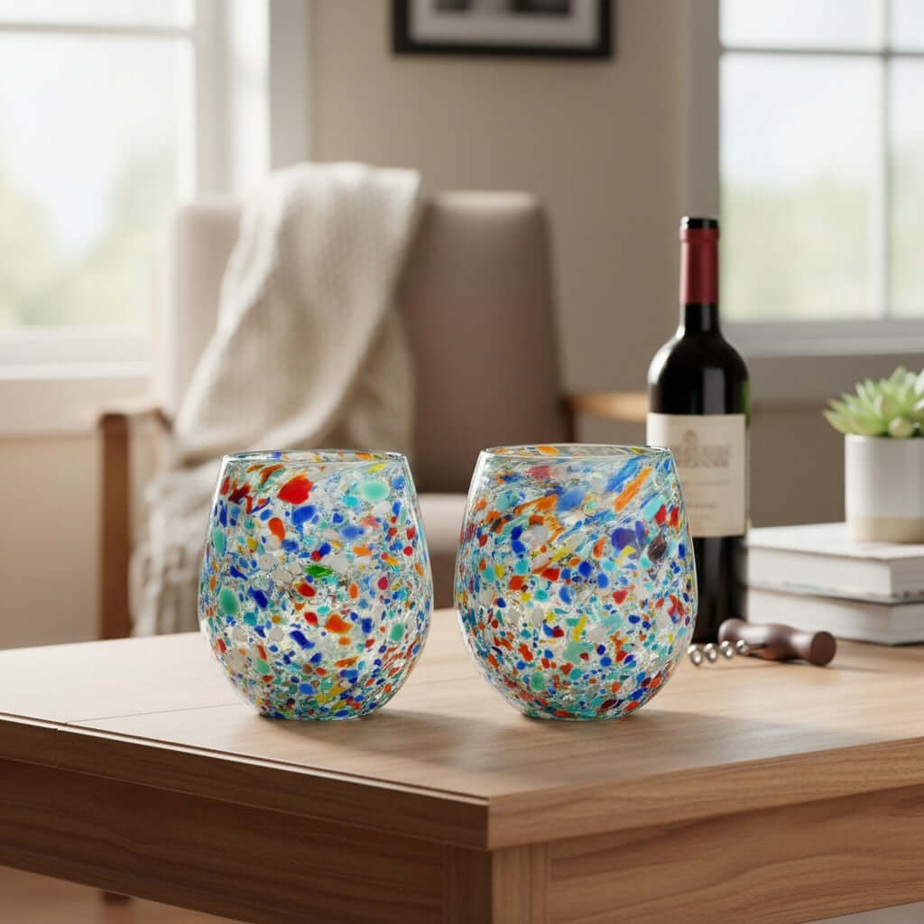 XL Confetti Pebble Wine Glass