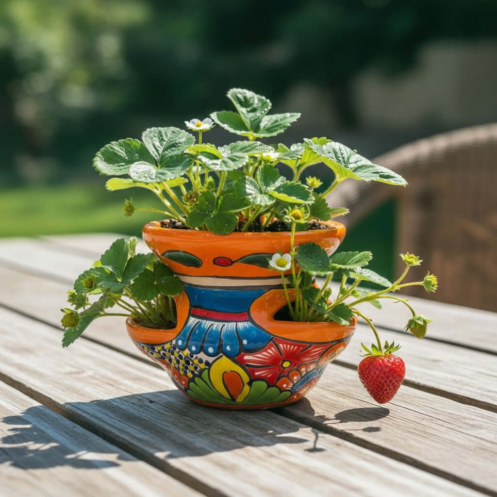 Talavera Strawberry Planter