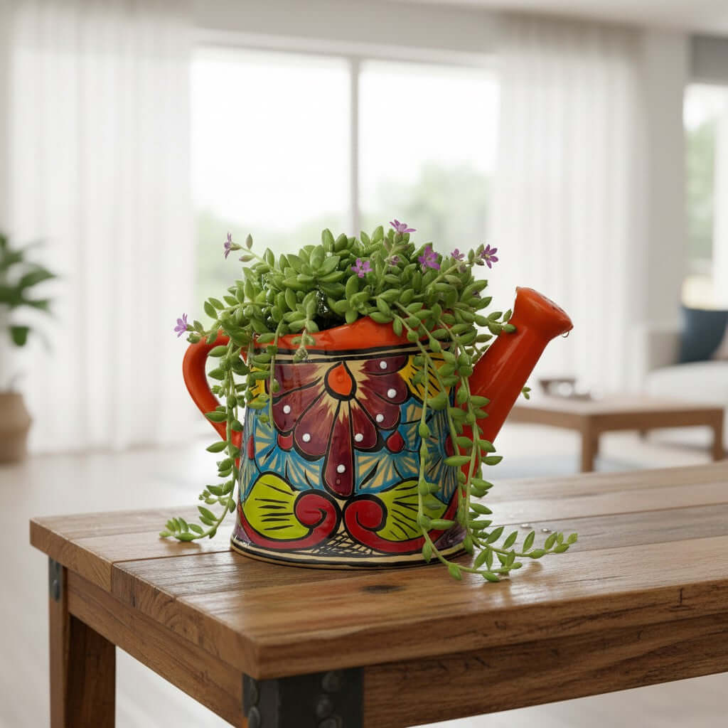 Talavera Watering Can Planter